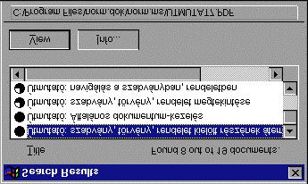 NORM.DOK GEOTECHNIKA 3 Útmutató; keresés: szó, kifejezés A keresés eredményét ilyen párbeszédablakon kapjuk meg.