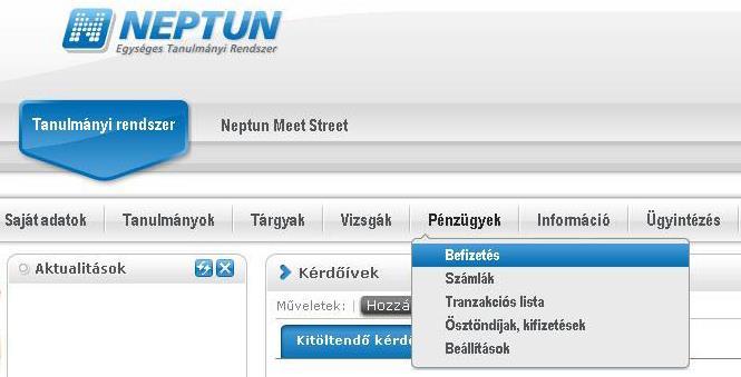 A tételkiírás lépései: 1.