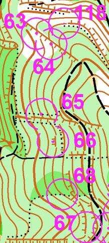 9. illetve 13. feladat szintvonalkövetés Jók voltak a 118, 64, 65, 68. és 67. pontok. Mindössze 5 csapat oldotta meg teljesen hibátlanul a feladatot. A 118.