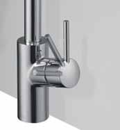 Cold water runs when the handle is opened in the horizontal position.