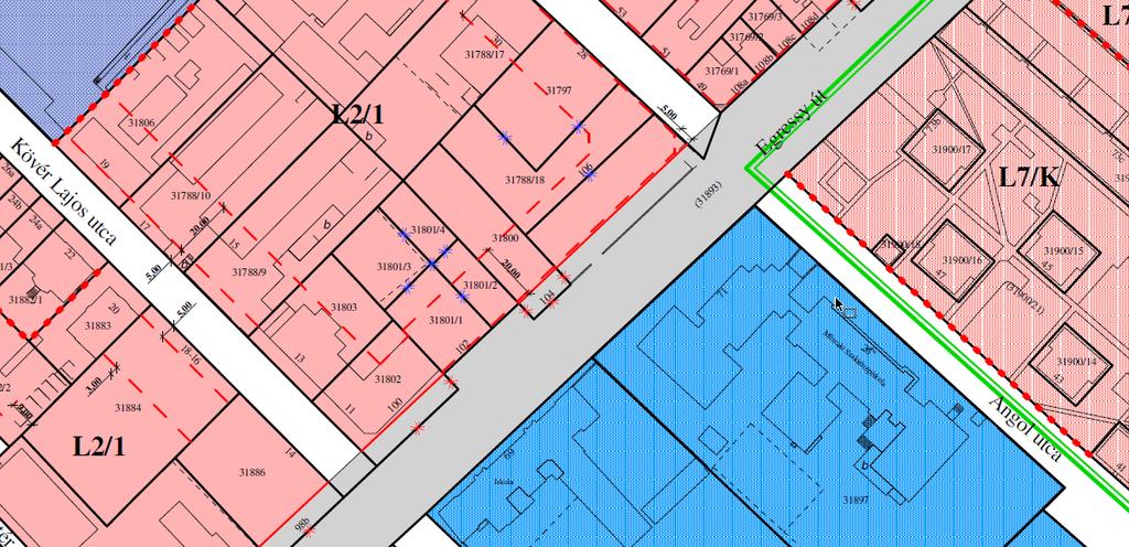 CITY-FORM 2000 KFT. 24/9 Ingatlan övezeti térképe: Városias, jellemzően zártsorú beépítésű lakóterületekre vonatkozó előírások (L2) *3 27.