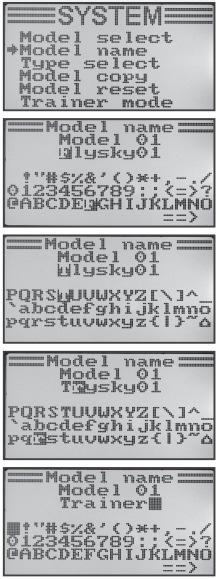 b) A modellnév ( Model name ) beállítása Annak érdekében, hogy a különböző modelltárolókat könnyebben meg lehessen ismerni, ésszerű az adott tárolót a hozzátartozó modell nevével megjelölni.