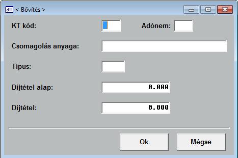 A környezetvédelmi termékdíj kódokat ebben a