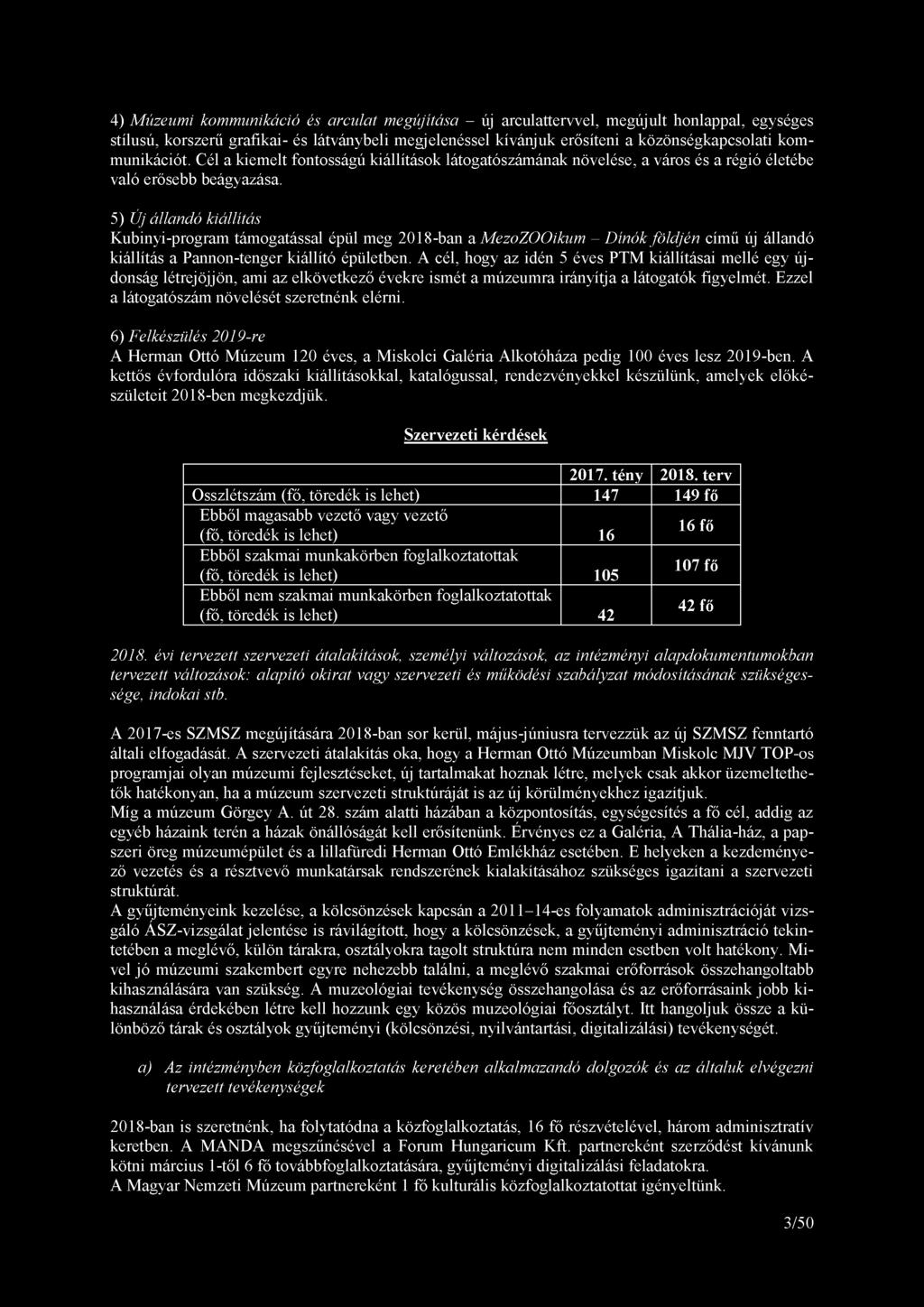 4) Múzeumi kommunikáció és arculat megújítása - új arculattervvel, megújult honlappal, egységes stílusú, korszerű grafikai- és látványbeli megjelenéssel kívánjuk erősíteni a közönségkapcsolati