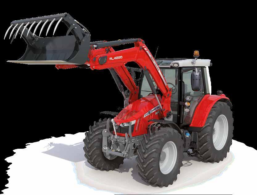 23 Egyedülálló Massey Ferguson multifunkciós botkormány a rakodó vezérléséhez Egy jó homlokrakodós traktor védjegye a kiváló kilátást biztosító motorháztető, amely tökéletes rálátást enged a