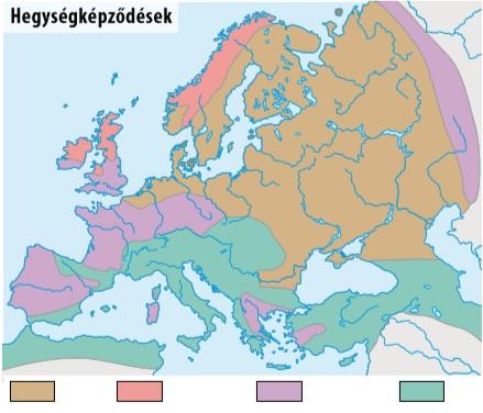 Készítsd el a térkép színkulcsát a földtani (szerkezeti) egységek megnevezésével! b) Melyik földtörténeti időre tehető az egyes földtani egységek kialakulásának kezdete?