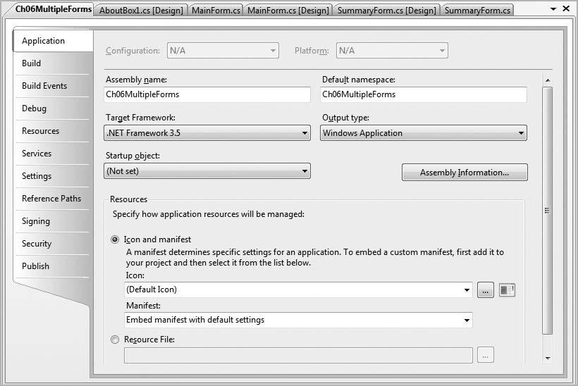 8 Open the Project Designer and click on the Assembly Information button to display the project s assembly information. F i gure 6.