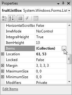 304 Bradley Millspaugh: 7. Lists, Loops, and Printing Text 296 V I S U A L C# Lists, Loops, and Printing to the list during program execution, you will use the Items.Add or Items.