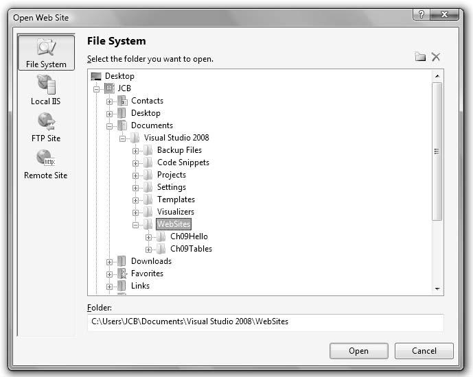 380 Bradley Millspaugh: 9. Web Applications Text 372 V I S U A L C# Web Applications Types of Web Sites Web applications are referred to as Web sites in Visual Studio.