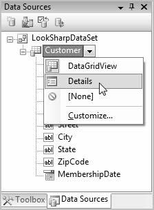 Bradley Millspaugh: 10. Database Applications Text 433 C H A P T E R 10 425 a drop-down list available, from which you can select Details ( Figure 10.16 ).