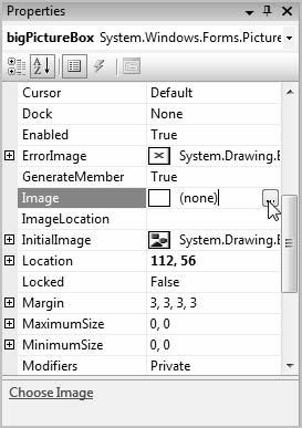 82 Bradley Millspaugh: 2. User Interface Design Text 74 V I S U A L C# User Interface Design Picture Boxes A PictureBox control can hold an image.