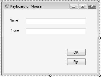 Bradley Millspaugh: 2. User Interface Design Text 91 C H A P T E R 2 83 Cancel button by setting the form s CancelButton property.