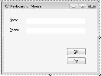 Bradley Millspaugh: 2. User Interface Design Text 91 C H A P T E R 2 83 Cancel button by setting the form s CancelButton property.