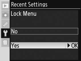 2 Az összes legutóbbi beállítás törléséhez válassza a Delete Recent Settings (A legutóbbi beállítások törlése)>yes (Igen) lehetőséget.
