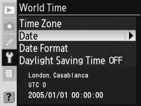 11 12 13 Jelölje ki a Date (Dátum) lehetőséget. Jelenítse meg a DATE (Dátum) menüt.