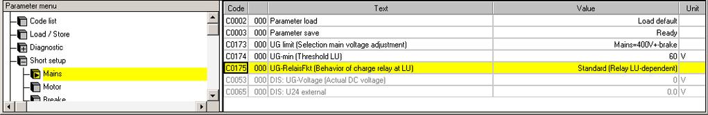 6 Commissioning Setting of mains data Selecting the function of the charge relay 6.