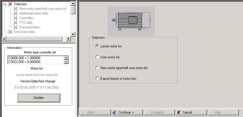 Commissioning Entry of motor data for Lenze motors 6 6.5 Entry of motor data for Lenze motors Note! The following only describes the parameter setting for Lenze motors!