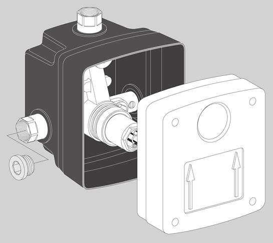 Guarniç ~ ao de chuveiro LINUS para montagem na parede P Instruç ~ oes para o kit de montagem Masterbox WB-SC-M Fecho automático - Água misturada N do art.