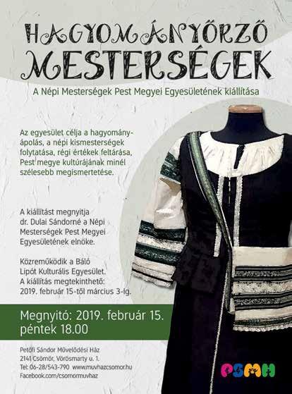 februári rendezvények 1. péntek 18.00 Domonkos Zsuzsanna festménykiállítása 19.00 Kaméleon lemezbemutató koncert 2. szombat 19.00 A Turnovszky István Kertbarát Kör farsangi bálja 5. kedd 18.