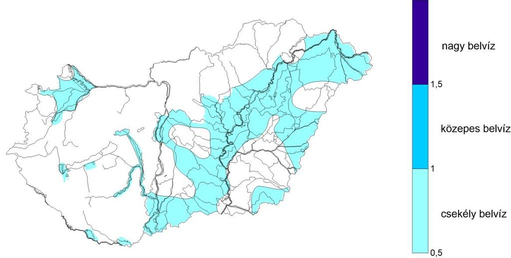 Várható belvízi kilátások A hosszú távú meteorológiai előrejelzés alapján nagyobb téli-tavaszi belvíz kialakulásának a valószínűsége minimális, de csapadékos-havas tél esetén az egyébként is