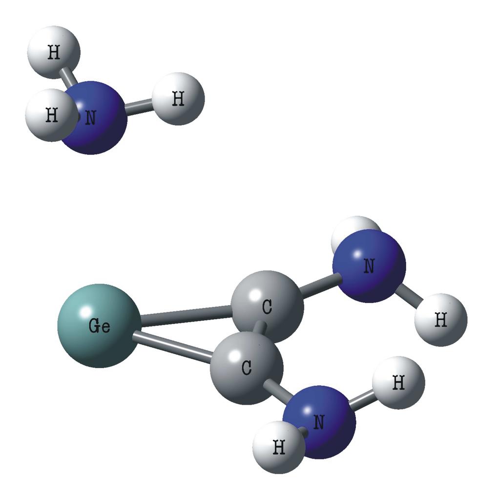 Alien Molecules on Earth Figure 4. Ammonia complex of 24-N2 The immunity of silylenes and germylenes against nucleophilic attack is investigated via their complexation ability with ammonia.