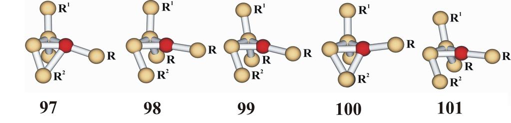 esults: Bridged and Distorted Structures One can easily track the steric effect of growing substituents to the geometry of the bridge structures (Figure 16, Scheme 48).