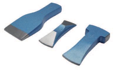 Attention: Rubber mallet heads are available on request! Strikin heads inductive hardened fored, blue lacquered, faces round hih rade tool steel C45, No. 1.