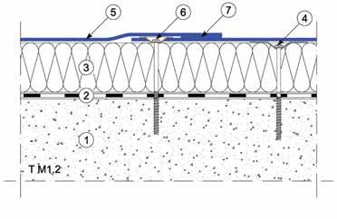 átlapolásokban 1 Vasbeton/beton födém 2 Páravédelmi réteg (pl.