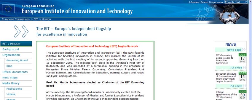 TMT 55. évf. 2008. 11 12. sz. igazgatótanács (http://ec.europa.eu/eit/h_gov_ en.