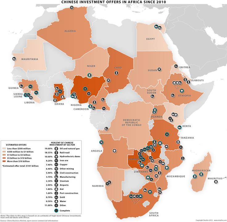 Kínai befektetések Afrikában Forrás: http://www.