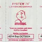 Az eredeti STUDEX System75 kapszulák csomagolásán megtalálható a STUDEX logó, a "SYSTEM75 felirat, illetve a termék lejárati dátuma. Ez általában 10 év.