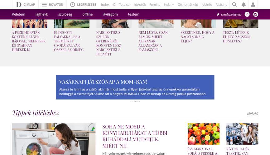 000 Ft / nap Várható elérés és megjelenésszám: 46.500 RU/nap, 66.000 AV/nap 13 Képünk illusztráció. Forrás (RU): DKT Gemius (15+ belföldi közönség), 2018. nov.