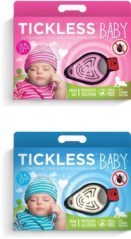 TICKLESS BABY Tulajdonságok: Ultrahangos vegyszermentes kullancsriasztó készülék babák számára 3 éves korig.