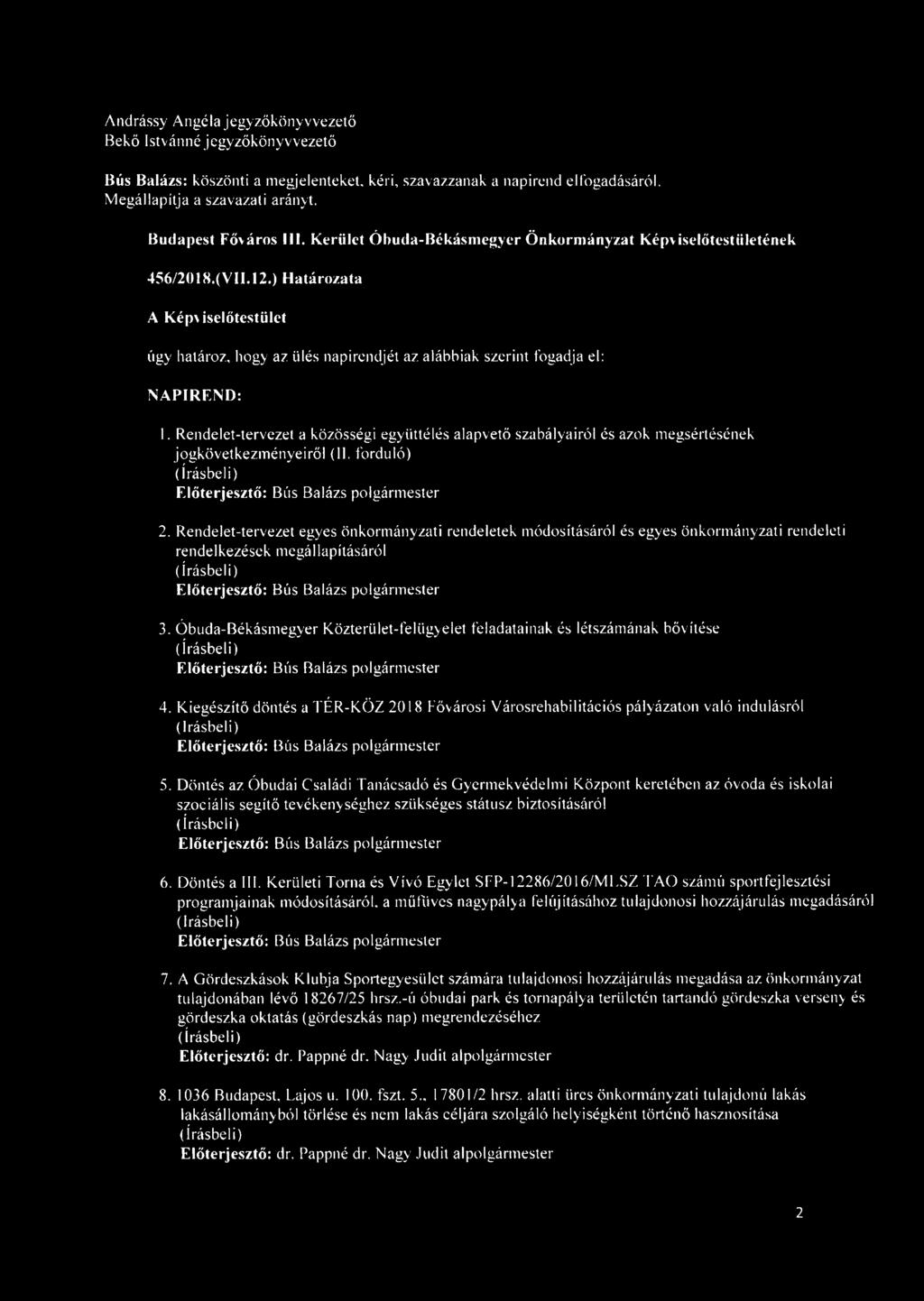 Rendelet-tervezet a közösségi együttélés alapvető szabályairól és azok megsértésének jogkövetkezményeiről (II. forduló) 2.