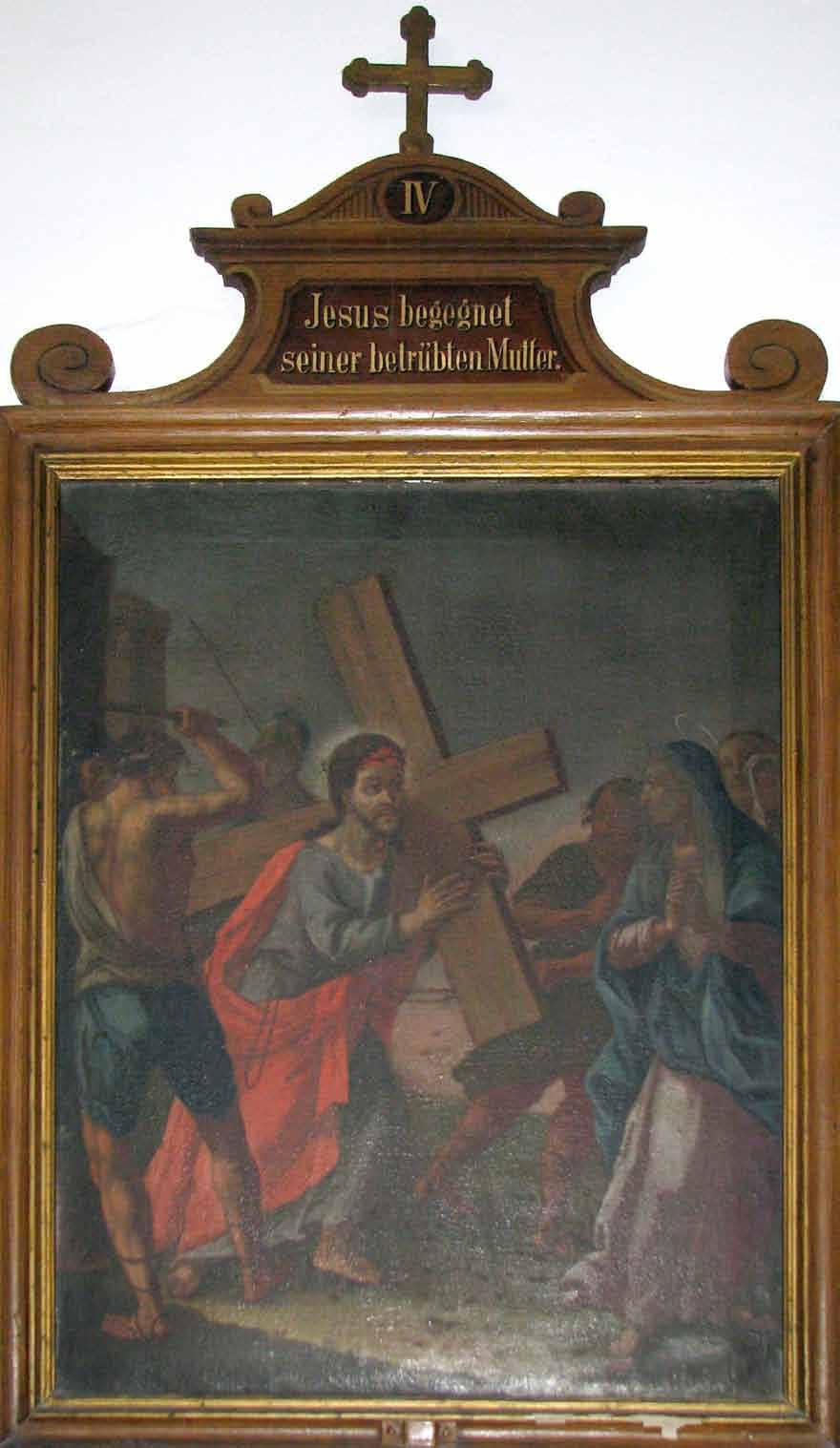 Amon József: Stációkép, 1748. Cca. 80x60 cm, olaj, vászon, I. Stációképen j.b.l.: Amon pinxit.
