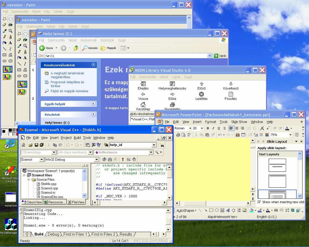 Eseményvezérelt alkalmazások A Windows alkalmazások