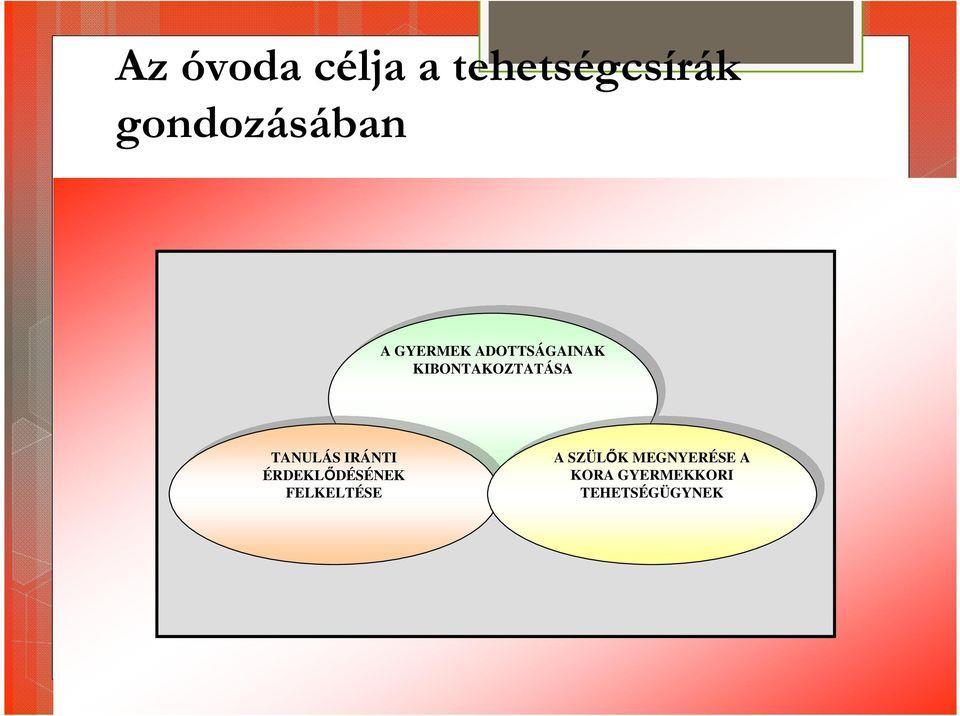 Feladataink sokféle tevékenységek kínálata, ezzel segítve a gyermekeket érdeklődési irányaik megismerésében képességfejlesztés, a gyermek pozitív én tudatának kialakítása és erősítése elfogadó és
