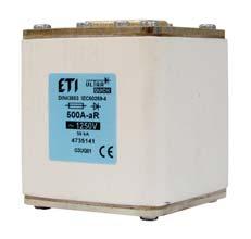 Предохранители NV/NH UQ 01 (тип G) NV/NH UQ1, тип G - характеристика ar (~50kA AC; ~1500V AC) 2 I 2 t при 1500V (A 2 s) 200 G2MUQ01/200A/1500V 475155 45.000 40 ar 250 G2MUQ01/250A/1500V 475156 125.