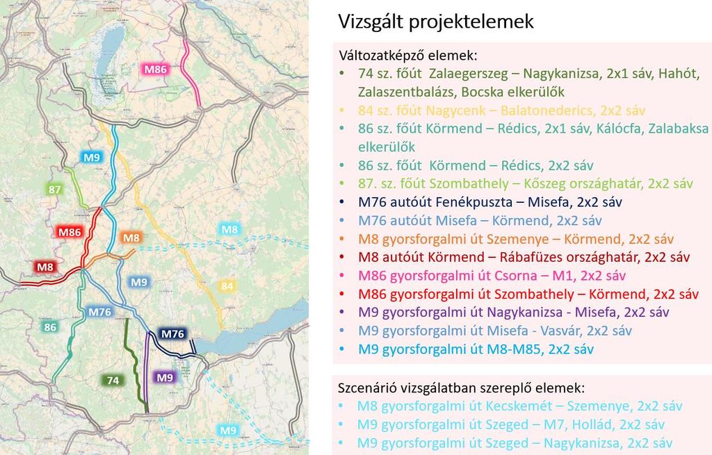 Nyugat-Dunántúl magas szintű közúti