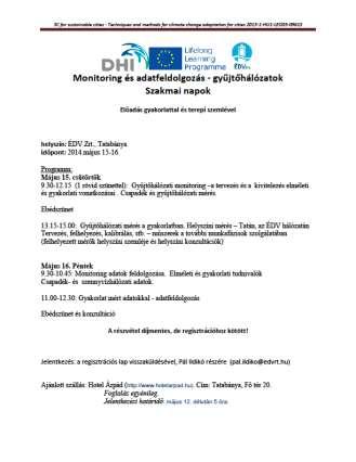 Szakmai nap. Máj.15-16.