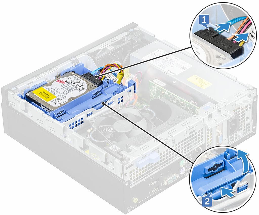 4 Slide and lift the hard drive assembly from the