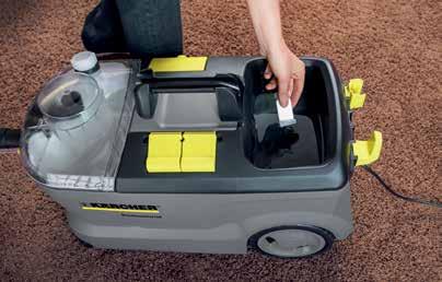 SZŐNYEGEK ÉS KÁRPITOK TISZTÍTÓ- ÉS ÁPOLÓSZEREI CarpetPro: IDŐTAKARÉKOS ERŐS CSAPAT A CarpetPro termékcsalád kímélően és hatékonyan tisztítja és ápolja a textilfelületeket.