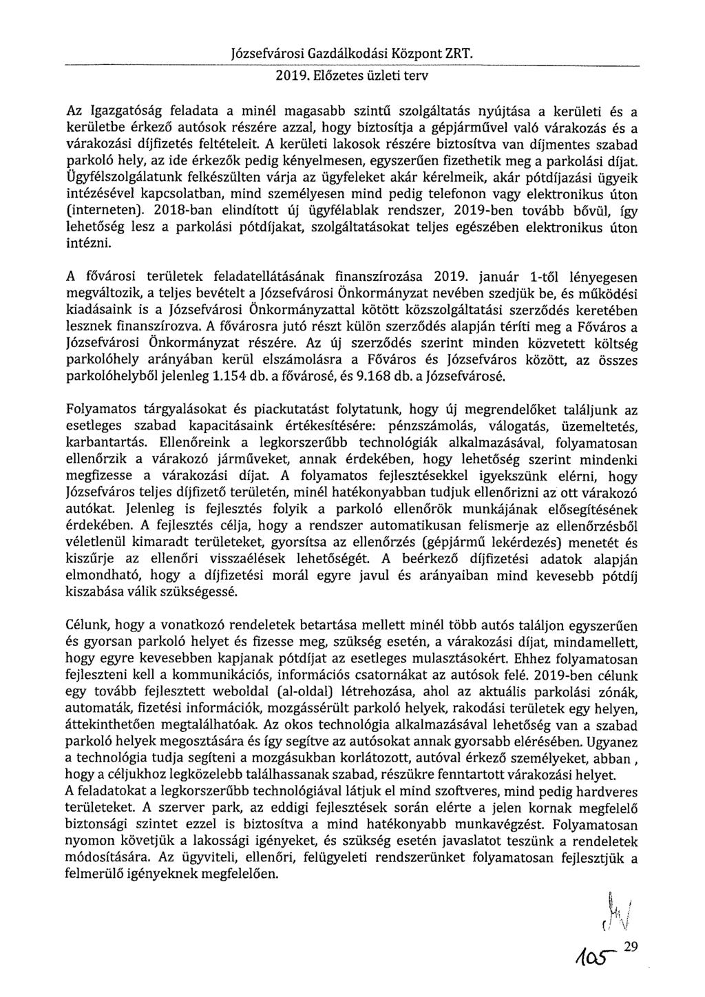 Józsefvárosi Gazdálkodási Központ ZRT. 2019.