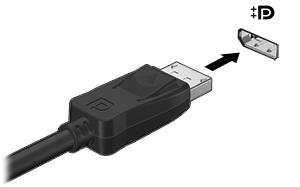 A video- vagy hangeszköz csatlakoztatása a kettős DisplayPort-csatlakozóhoz: 1. Csatlakoztassa a kettős DisplayPort-kábel egyik végét a számítógép kettős DisplayPortcsatlakozójához. 2.