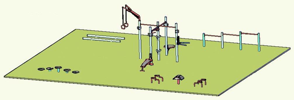 238 m 2 (17 x 14 m) Egyidejű használat: 12-14 fő KK-01 torony 1 KK-09 egy irányú lépegető