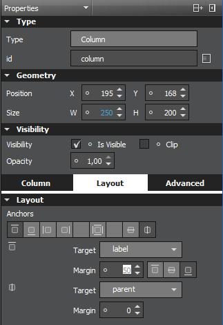 19. Ezután adjuk hozzá a Column Layout-hoz felváltva két-két Label-t ( User name