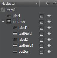 22. Módosítsuk a két TextField id-jét a Properties panelen usernametextfield-re, illetve passwordtextfield-re. 23. Ezzel el is készültünk a UI szerkeszthető részével.