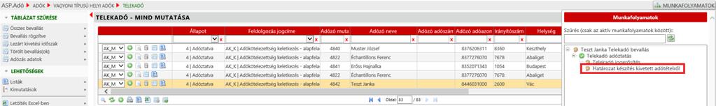 A határozat készítés során van lehetőség kimenő iktatószám kérésére.