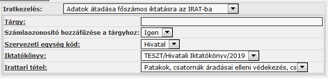 Mivel az adatátadás a rögzítés végén a <Felvitel> gomb megnyomásával indul el, ezért a felületen belül a rögzítési sorrend