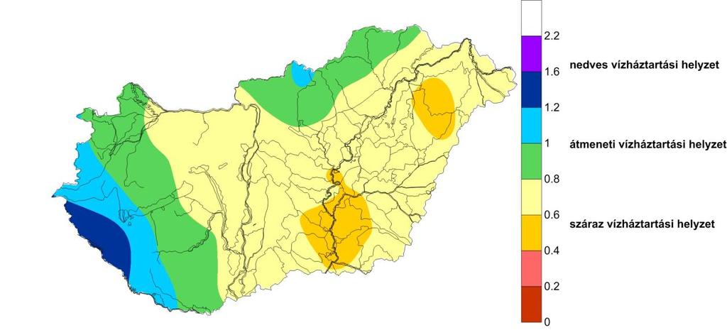 Átlagosan csapadékos májusi időjárás esetén GVM